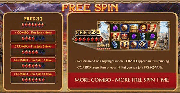 free spin เกมสล็อต ROMA